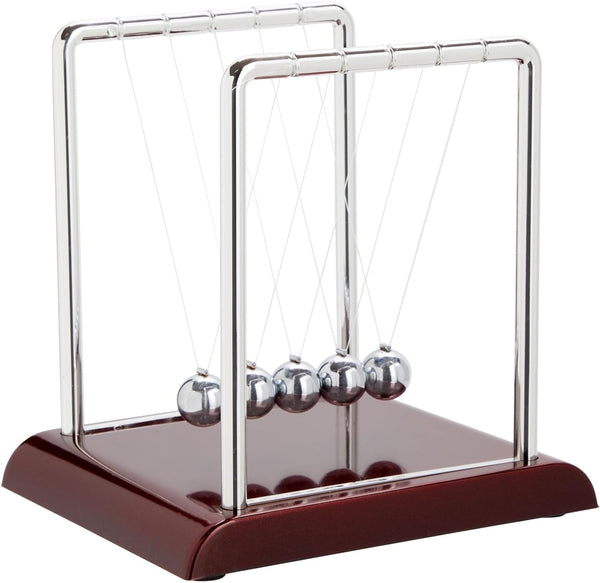 Newton'S Cradle Balance Pendulum, Physics Learning Desk Toy, Swinging Kinetic Balls for Home, Office Decoration, Stress Relief, Fun Science Fidget Accessories (7X6X7 In)