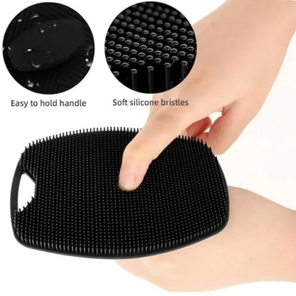 Efficient silicone body scrubber for cleansing and massage.